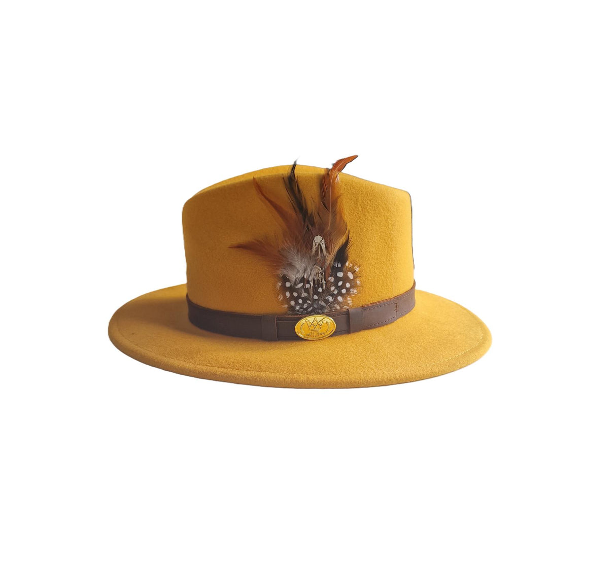 Hazy Blue Wide Brim Fedora Hat Wool Felt with Pheasant Megan - Just £29.99! Shop now at Warwickshire Clothing. 