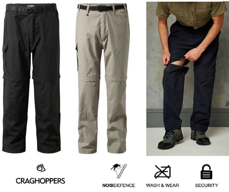 Craghoppers Mens Kiwi Zip Off Convertible CMJ107 Nosi Trousers - Premium clothing from Craghoppers - Just $39.99! Shop now at Warwickshire Clothing
