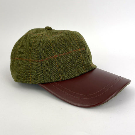 Hazy Blue Mens Leather Peak Tweed Cap One Size - Just £16.99! Shop now at Warwickshire Clothing. 