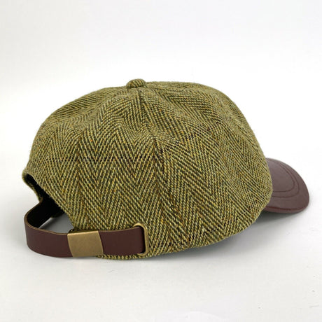 Hazy Blue Mens Leather Peak Tweed Cap One Size - Just £16.99! Shop now at Warwickshire Clothing. 