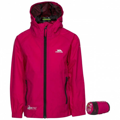 Trespass Qikpac Kids Packaway Jacket Zip Up Waterproof Hooded Coat Boys Girls - Just £17.99! Shop now at Warwickshire Clothing. 