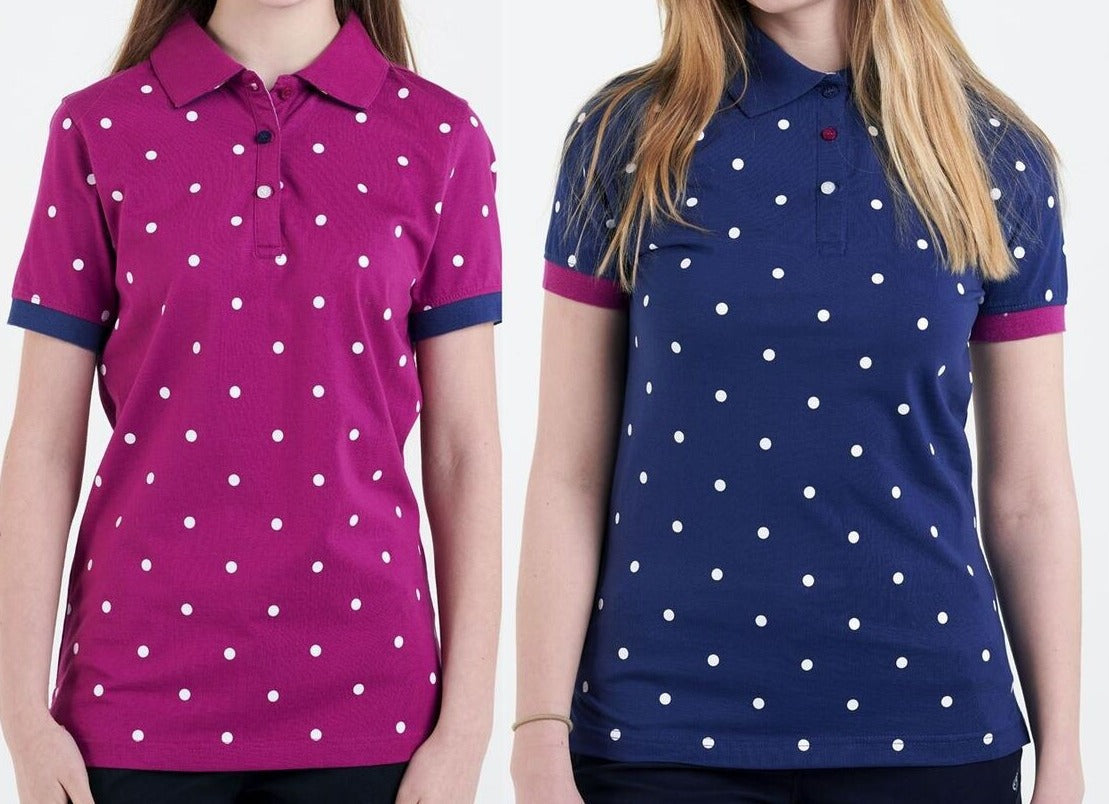 Polka dot polo shirt hotsell