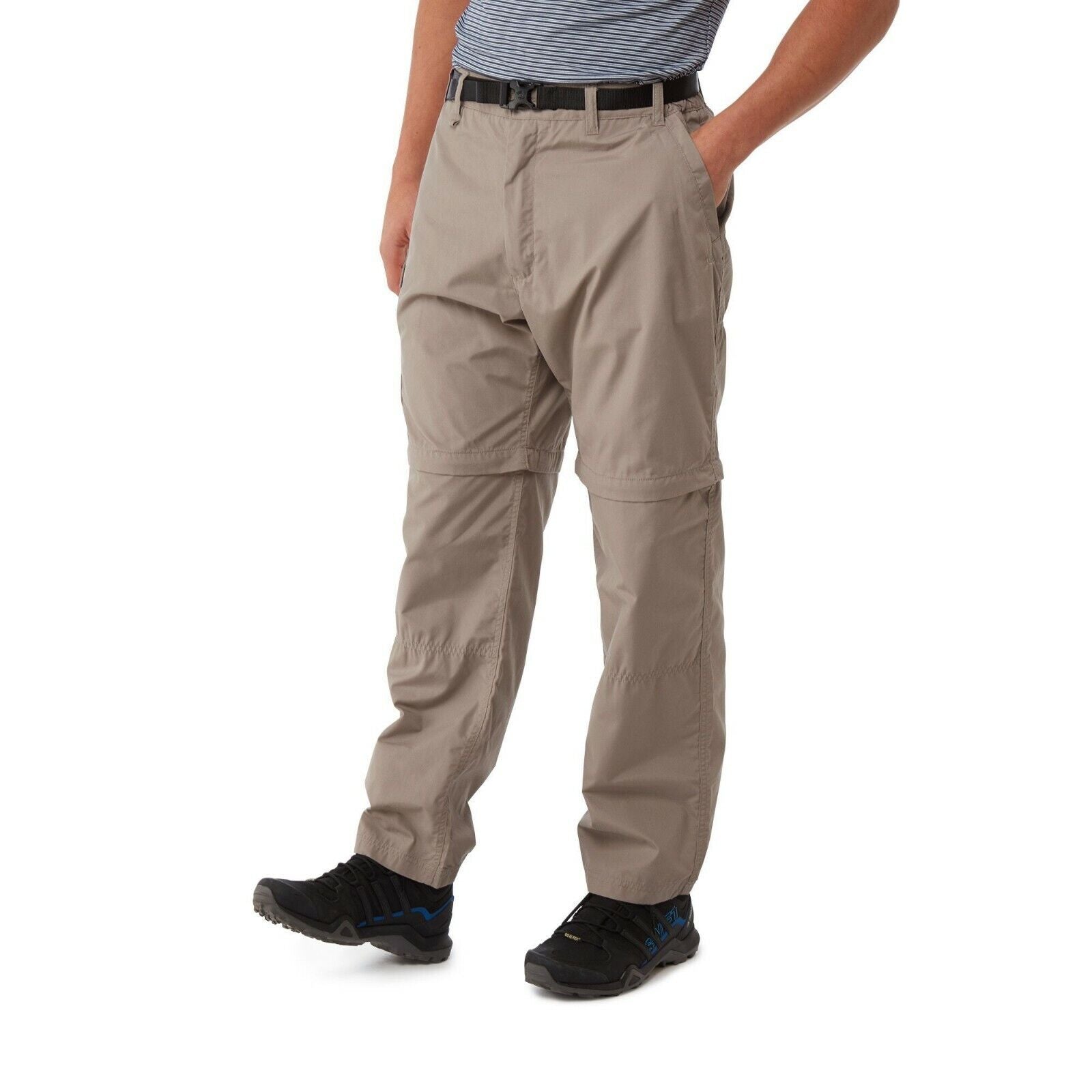 Mens Combat Cargo Work Trousers Elasticated Waist Pant 3 in 1 Zip Off 3/4  Shorts | eBay