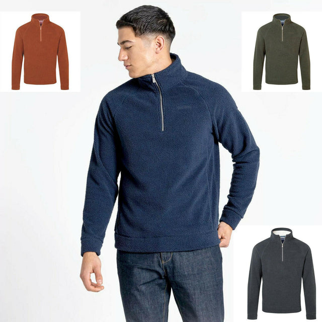 Craghoppers Mens Hayden Half Zip Snuggle Bobble Soft Warm Fleece Top - Premium clothing from Craghoppers - Just $27.95! Shop now at Warwickshire Clothing