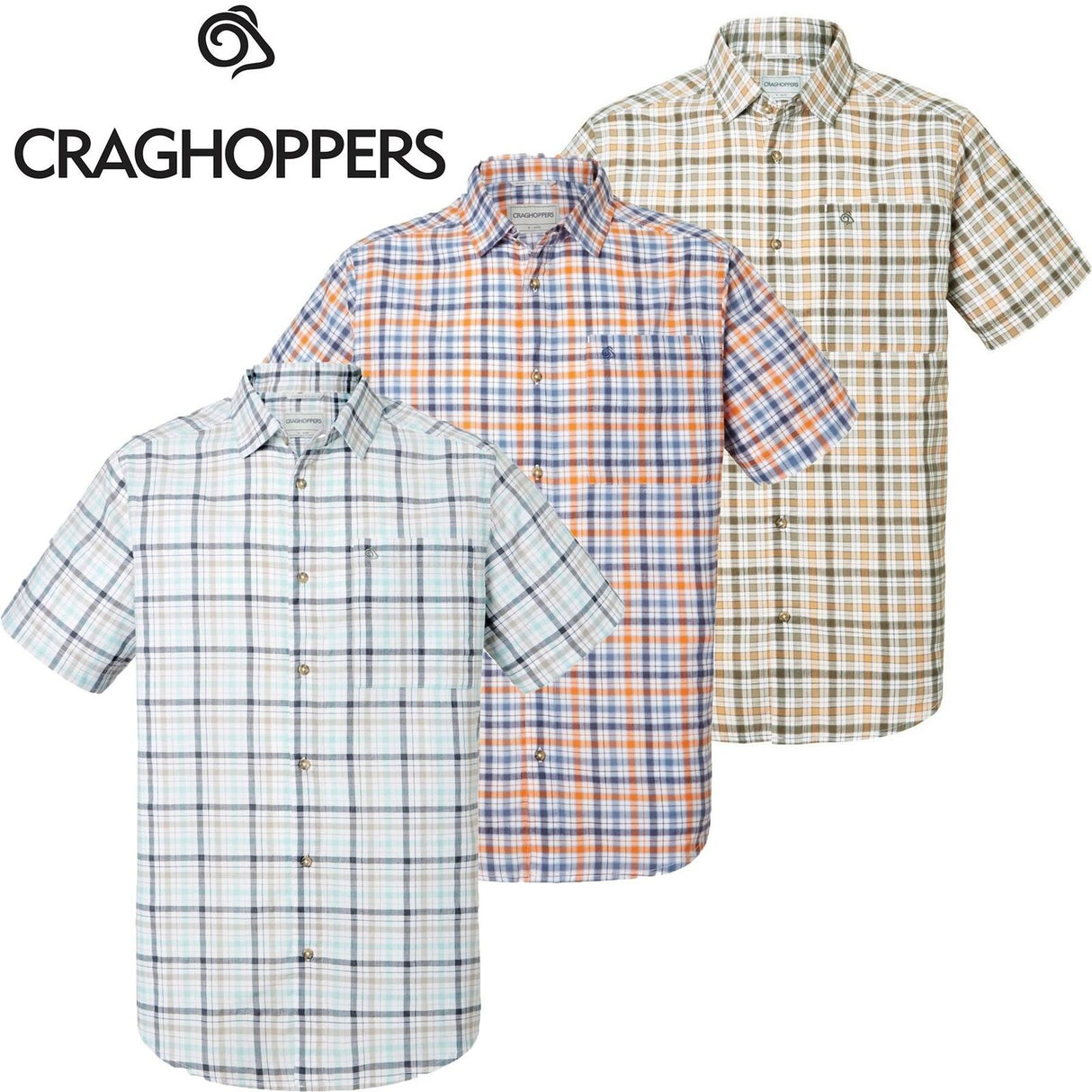 Craghoppers Mens Holbrook Cool Lightweight Short Sleeved Check Shirt - Premium clothing from Craghoppers - Just $19.99! Shop now at Warwickshire Clothing