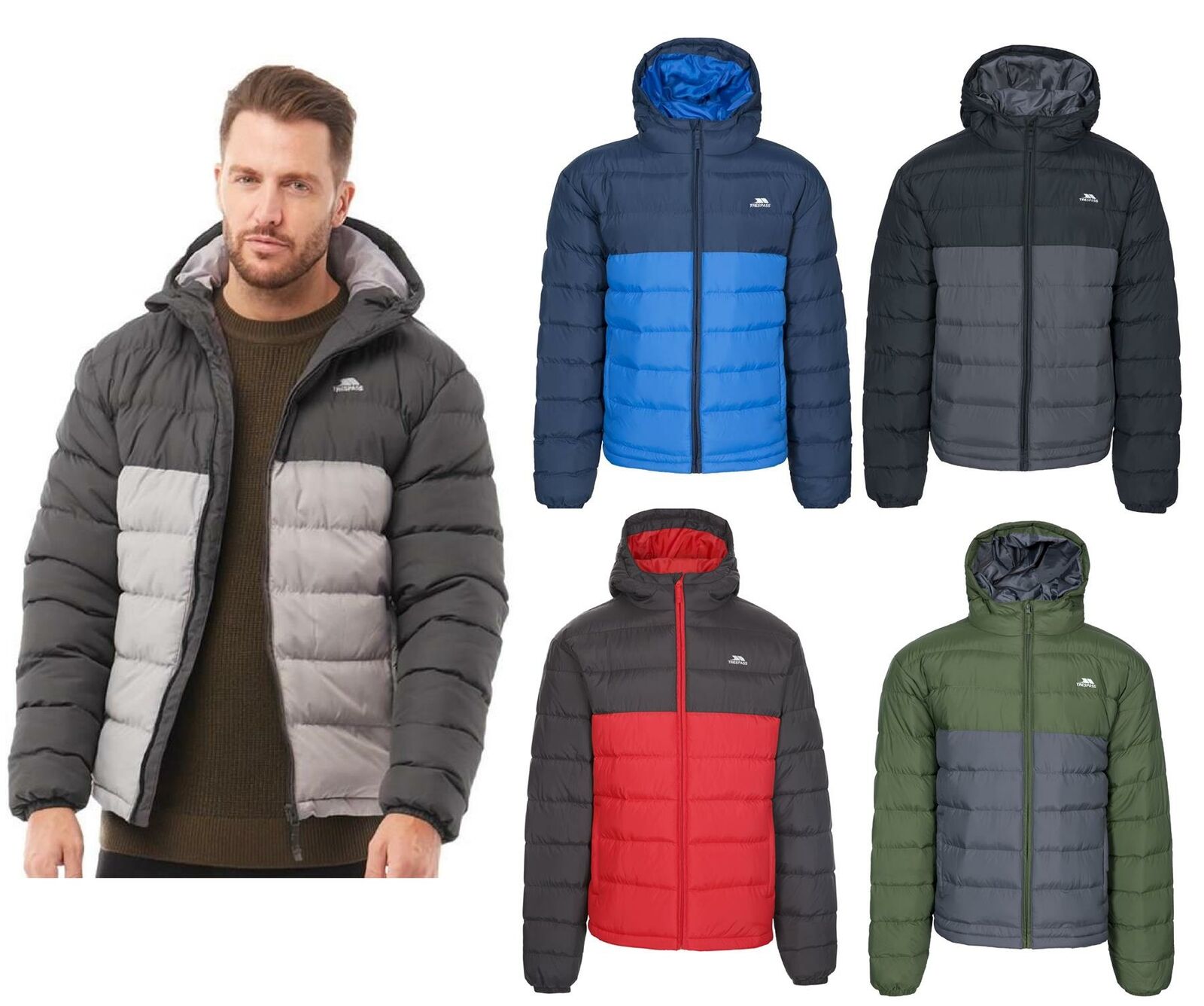 Trespass quilted jacket on sale mens