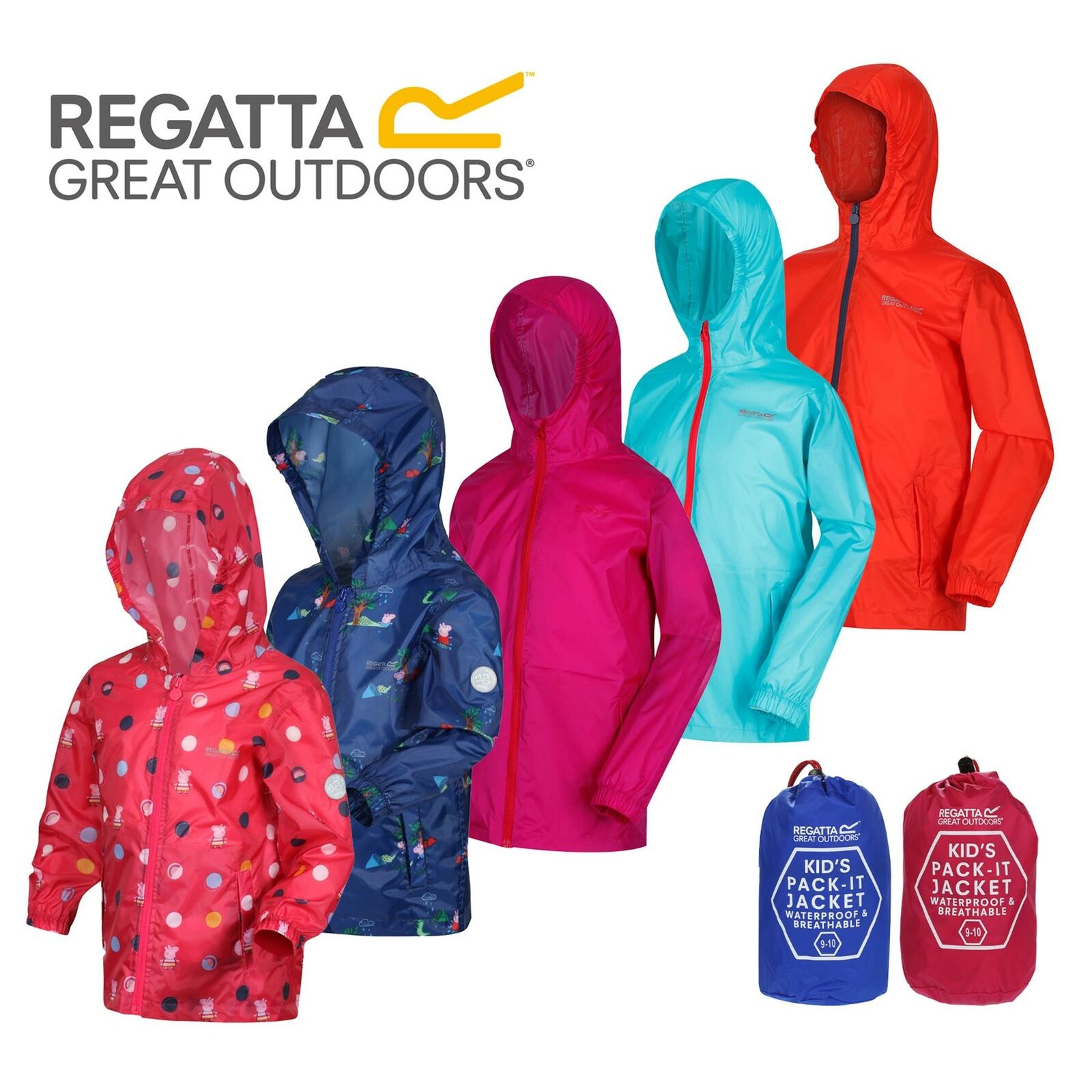 Regatta Kids Pack it Jacket III Waterproof Packaway Jacket Warwickshire Clothing