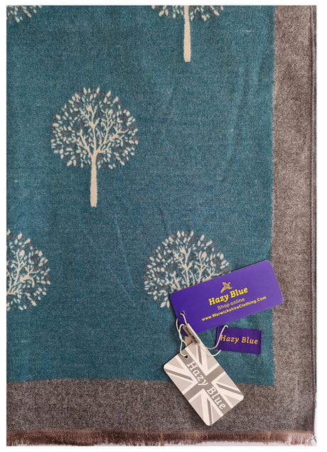 Hazy Blue Tree Of Life Scarfs - Just £13.99! Shop now at Warwickshire Clothing. 