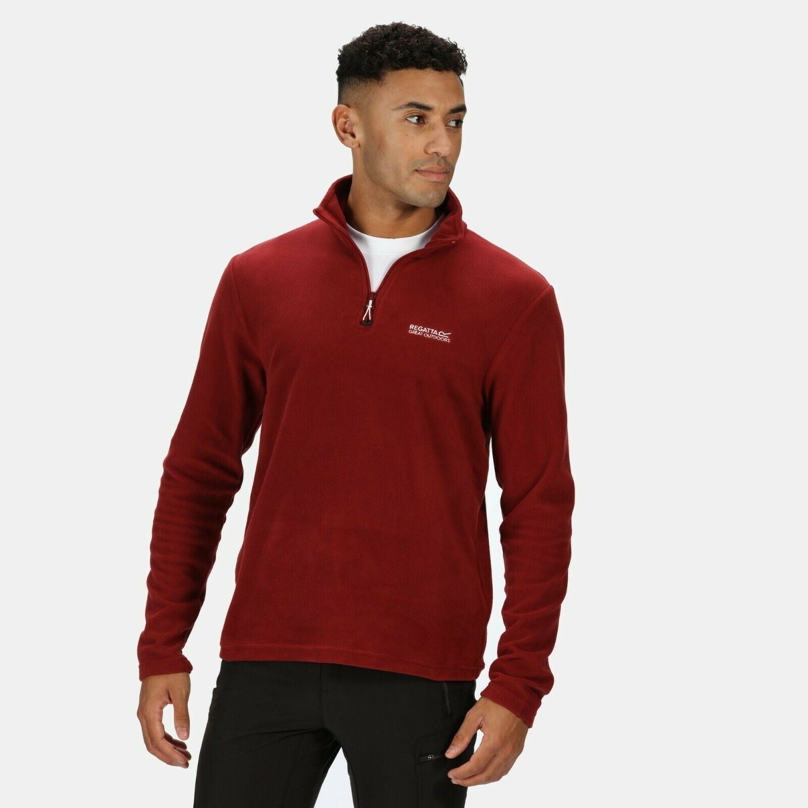 Mens micro clearance fleece half zip