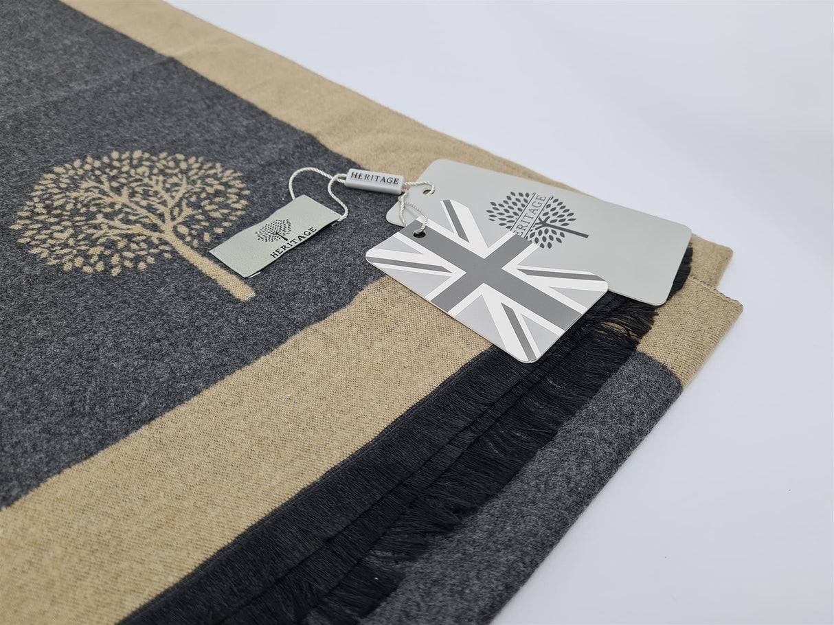 Heritage Scarf Pashmina Tree Of Life Luxury Ladies Womens Navy Grey Pink - Premium clothing from Heritage - Just $12.99! Shop now at Warwickshire Clothing
