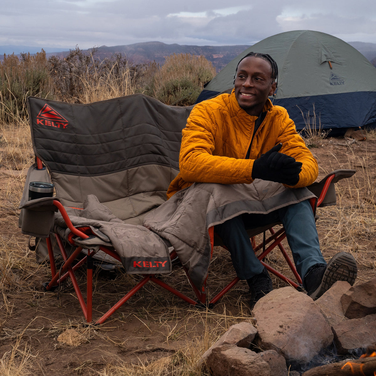 Kelty Low-Loveseat Nest Double Camping Chair - Bungee Cord/Beluga