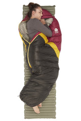 Sierra Designs Women's Nitro 20°F (-7°C) 800-Fill DriDown Sleeping Bag - Regular - Sangria/Yellow/Peat
