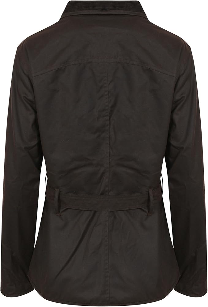 Hazy Blue Womens Belted Wax Waterproof Jacket Elveden Squire - Just £44.99! Shop now at Warwickshire Clothing. 