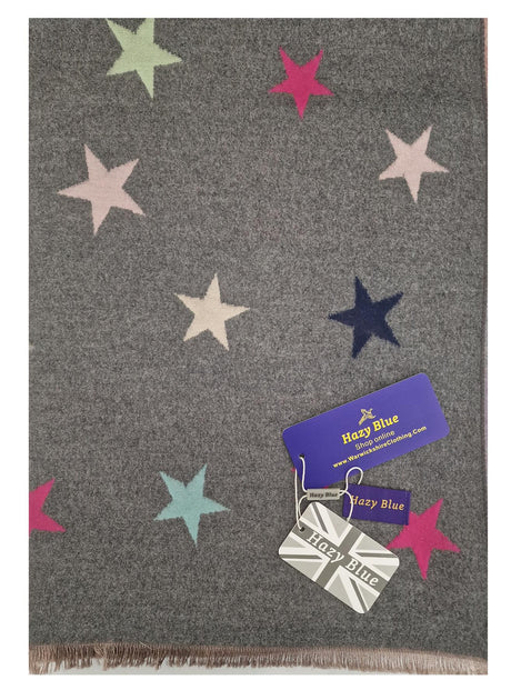 Hazy Blue Womens Pashmina Feel Scarf - Star - Just £13.99! Shop now at Warwickshire Clothing. 