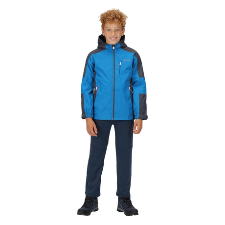 Regatta Kids Calderdale II Waterproof Hooded Zip Pocket Jacket - Just £24.99! Shop now at Warwickshire Clothing. 