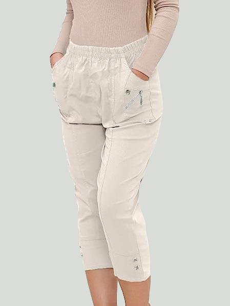 Cherry Berry Womens Stretch Crop Trousers - Just £16.99! Shop now at Warwickshire Clothing. 