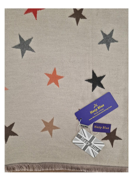 Hazy Blue Womens Pashmina Feel Scarf - Star - Just £13.99! Shop now at Warwickshire Clothing. 