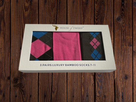 House of Tweed Luxury Mens Bamboo Socks | 3 Pairs Argyle - Just £14.99! Shop now at Warwickshire Clothing. 