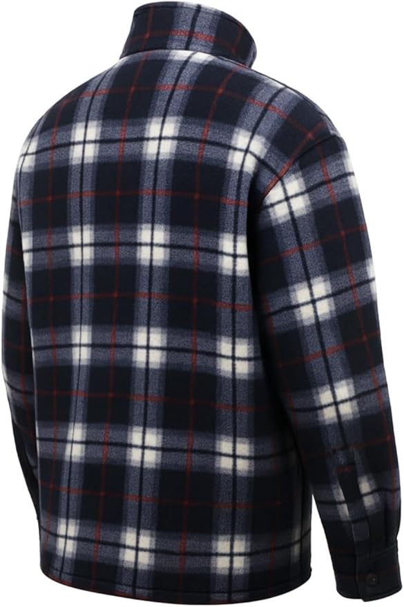 Hazy Blue Mens Baxter Sherpa Lumberjack Fleece Shirt