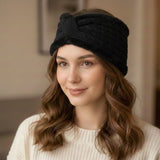 Ladies Chunky Knitted Headband with Faux Fur Lining