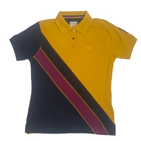 Hazy Blue Women's Striped Polo Shirt with Number 5 Detail - Just £14.99! Shop now at Warwickshire Clothing. 