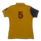 Hazy Blue Women's Striped Polo Shirt with Number 5 Detail - Just £14.99! Shop now at Warwickshire Clothing. 