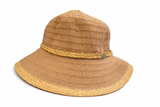 Ladies bucket hat with straw trim