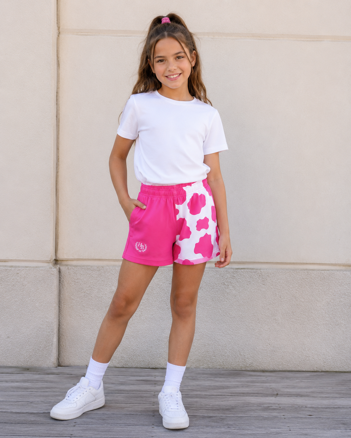 Hazy Blue Harper Colour Block Kids Shorts - Unisex