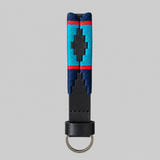 Hazy Blue Leather Loop Polo Key Rings