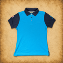 Hazy Blue Women's Plain Polo Shirt Mandy with Number 3 Detail