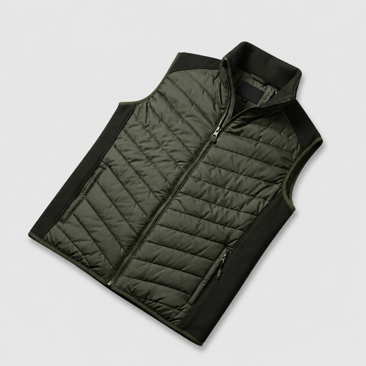 Hazy Blue Windermere Quilted Gilet with Fleece Collar