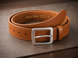 Hazy Blue Genuine Leather Belt - Wide