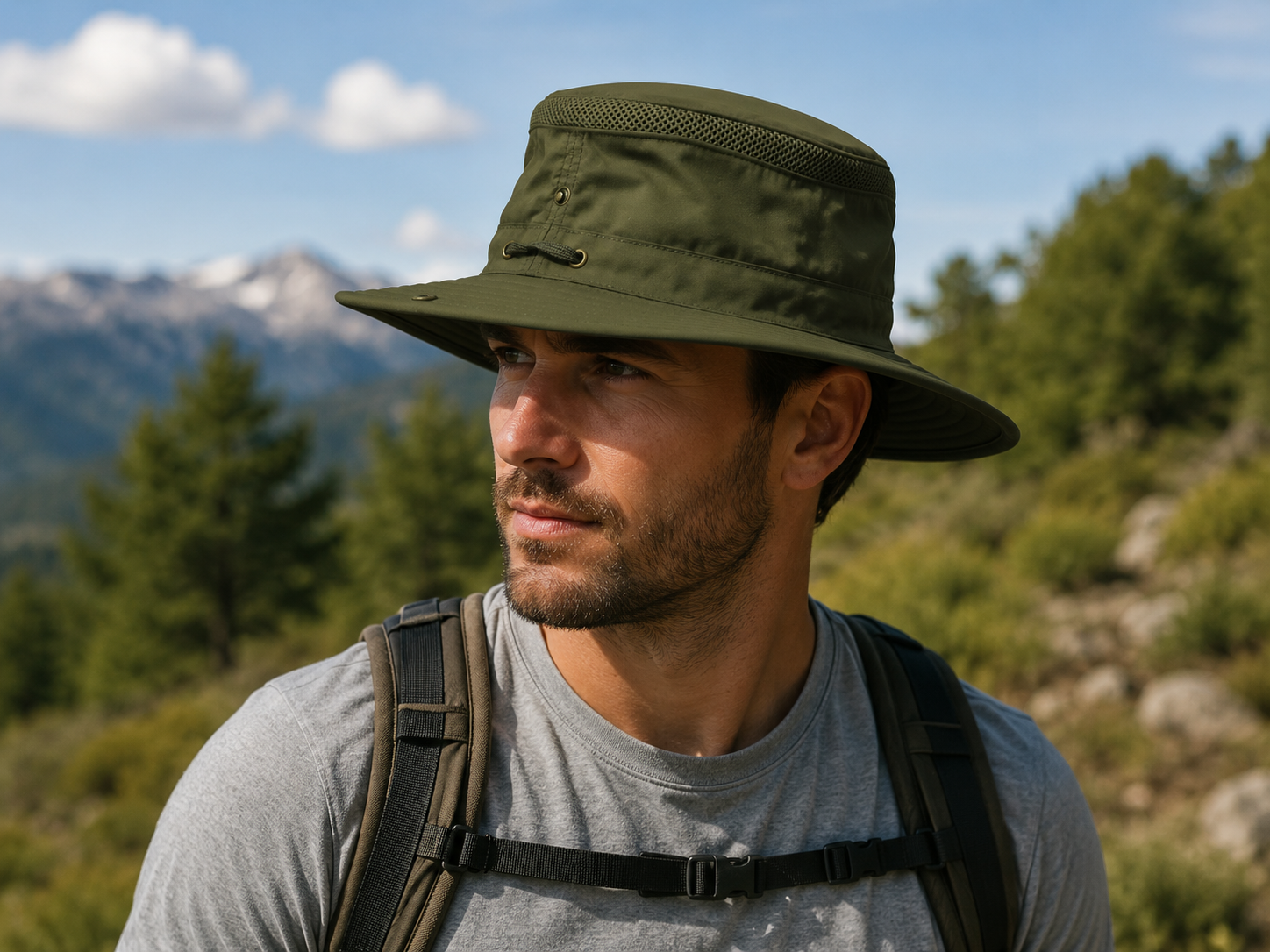 Waddington Wide Brim Water Repellent Travel Hat