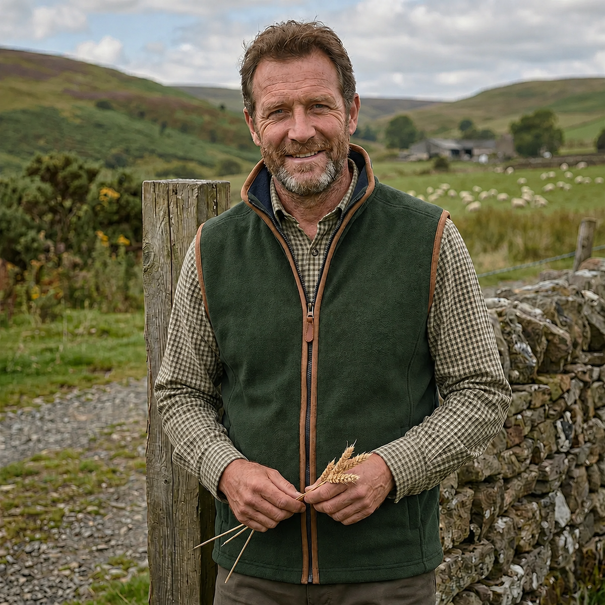 Hazy Blue Mens Fleece Waistcoat Gilet Bodywarmer - Bentley
