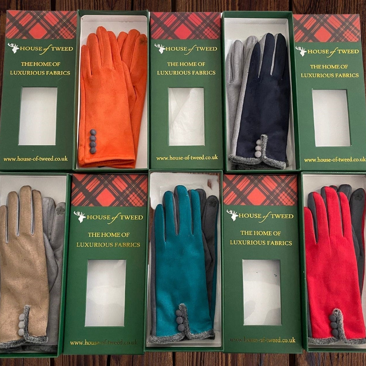 House Of Tweed Ladies Faux Suede Soft Gloves One Size