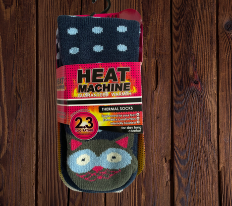 Womens Heat Machine Socks with Patterns Thermal Tog 2.3 Warm Winter Socks - Just £6.99! Shop now at Warwickshire Clothing. 