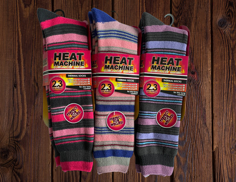 Womens Heat Machine Long Thermal Socks Tog 2.3 Warm Winter Socks - Premium clothing from Heat Machine - Just $8.99! Shop now at Warwickshire Clothing