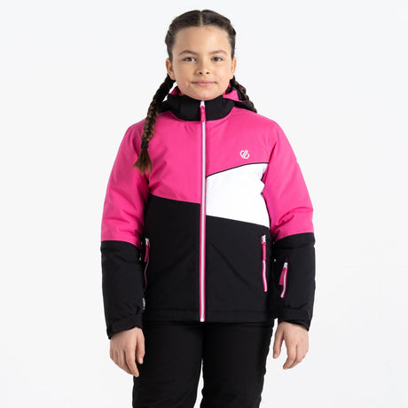 Dare2B Kids' Steazy Ski Jacket | Pure Pink Black - Premium clothing from Dare2b - Just $29.99! Shop now at Warwickshire Clothing