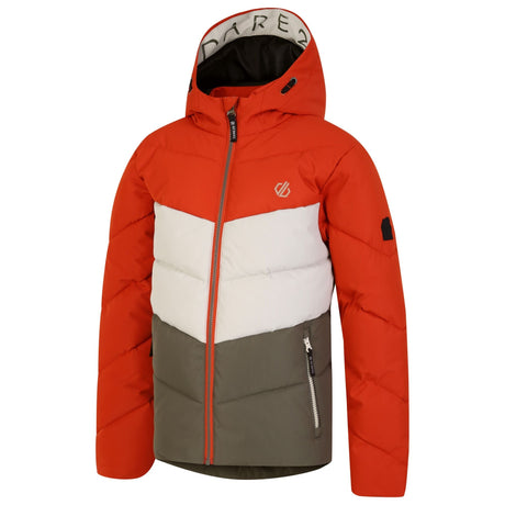 Dare2B Kids' Jolly Puffer Jacket | Lichen Green Brown - Just £29.99! Shop now at Warwickshire Clothing. 