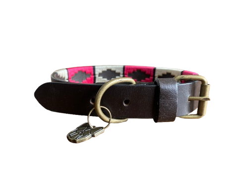 Hazy Blue Dog Collar leather with waxed thread stitching - Just £14.99! Shop now at Warwickshire Clothing. 