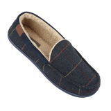 JO & JOE Men's Navy Blue Tweed Warm Lined Moccasin Slippers - Premium clothing from Jo & Joe - Just $19.99! Shop now at Warwickshire Clothing