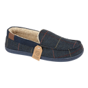 JO & JOE Men's Navy Blue Tweed Warm Lined Moccasin Slippers - Just £19.99! Shop now at Warwickshire Clothing. 