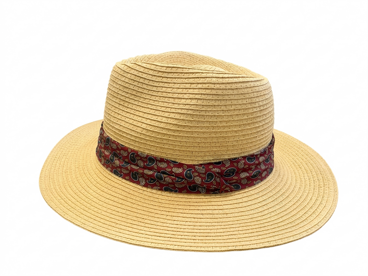 Men's Women's Paper Straw Hat Fedora Panama