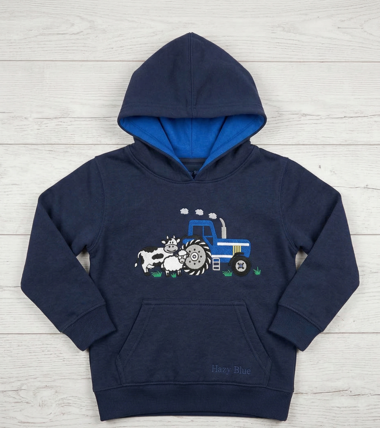 Hazy Blue "Farm Life" Kids' Tractor and Animals Hoodie Ricky