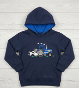 Hazy Blue "Farm Life" Kids' Tractor and Animals Hoodie Ricky