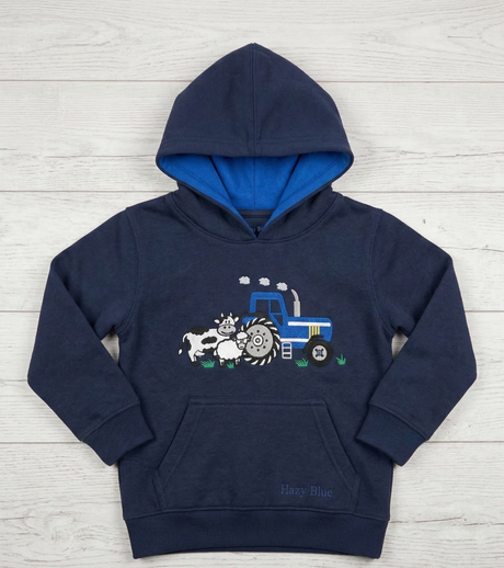 Hazy Blue "Farm Life" Kids' Tractor and Animals Hoodie Ricky