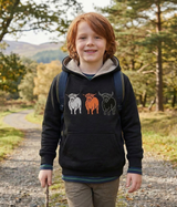 Hazy Blue Kids' Highland Cow Hoodie - Rustic Farm Animals - Henry
