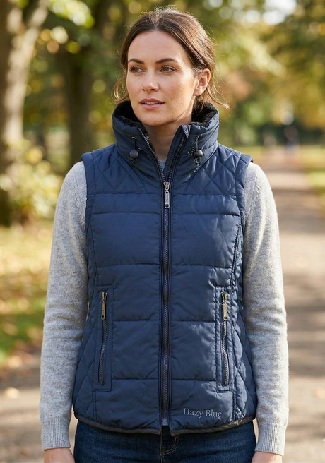Hazy Blue Womens Quilted Gilet Bodywarmer - Anusha