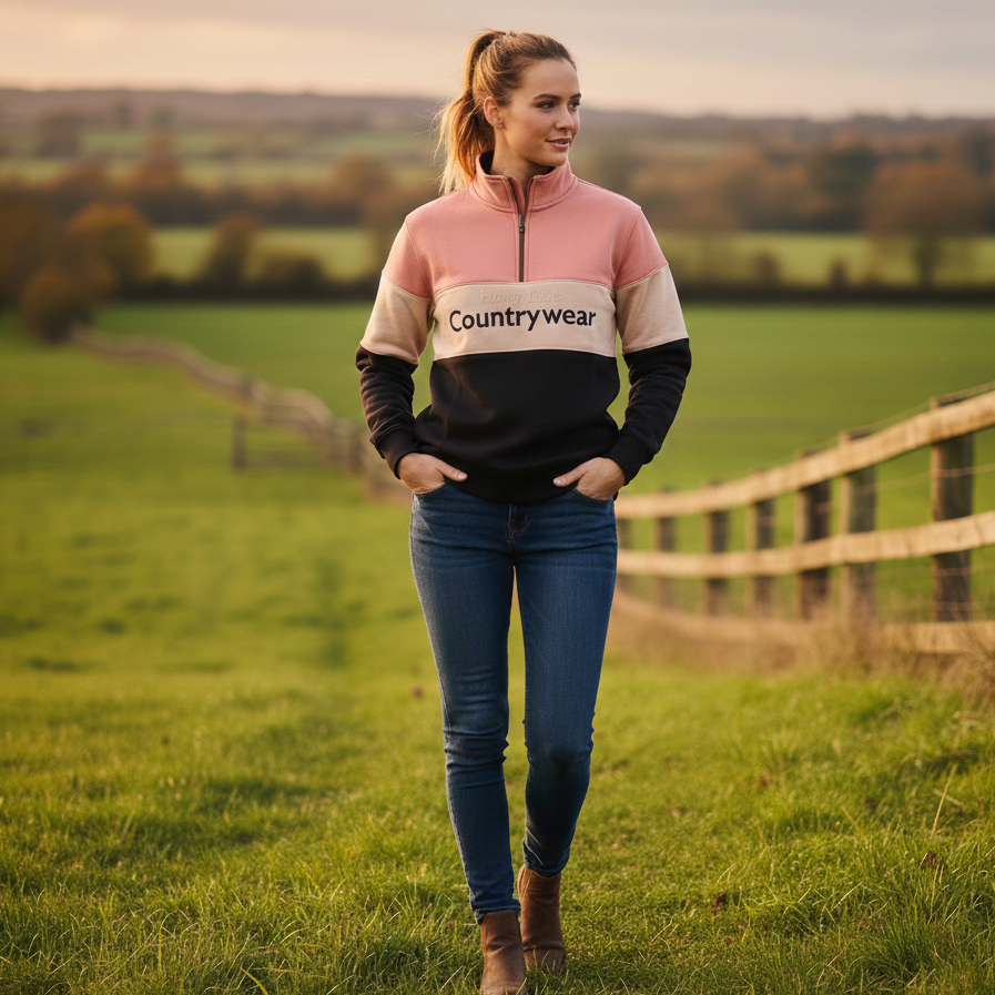 Hazy Blue Countrywear Henley Sweatshirt