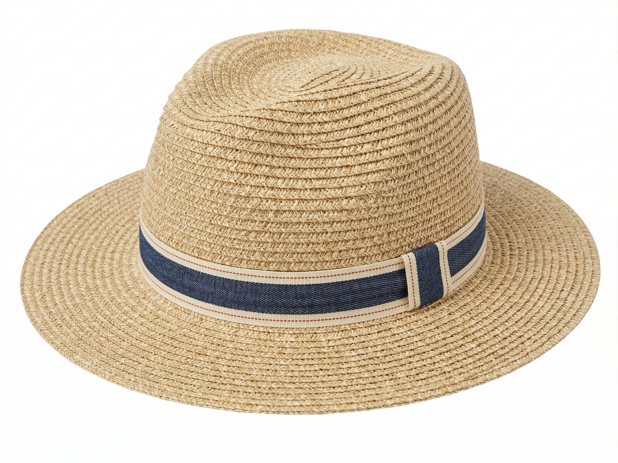 Women's Paper Straw Hat Fedora Panama Wide Brim